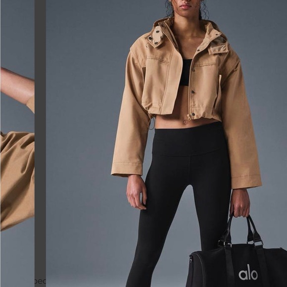 ALO Yoga Women's cropped Unify Jacket in toasted almond - Picture 3 of 8